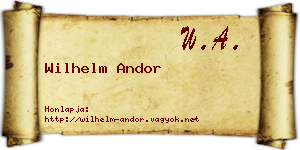 Wilhelm Andor névjegykártya