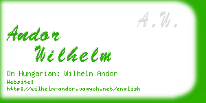 andor wilhelm business card